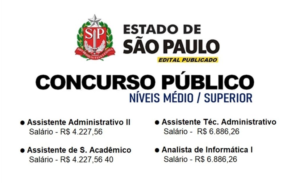 Aberto Concurso Público em SP para níveis fundamental, médio e superior com  salários até R$ 8.370,30. Saiba mais – G7News